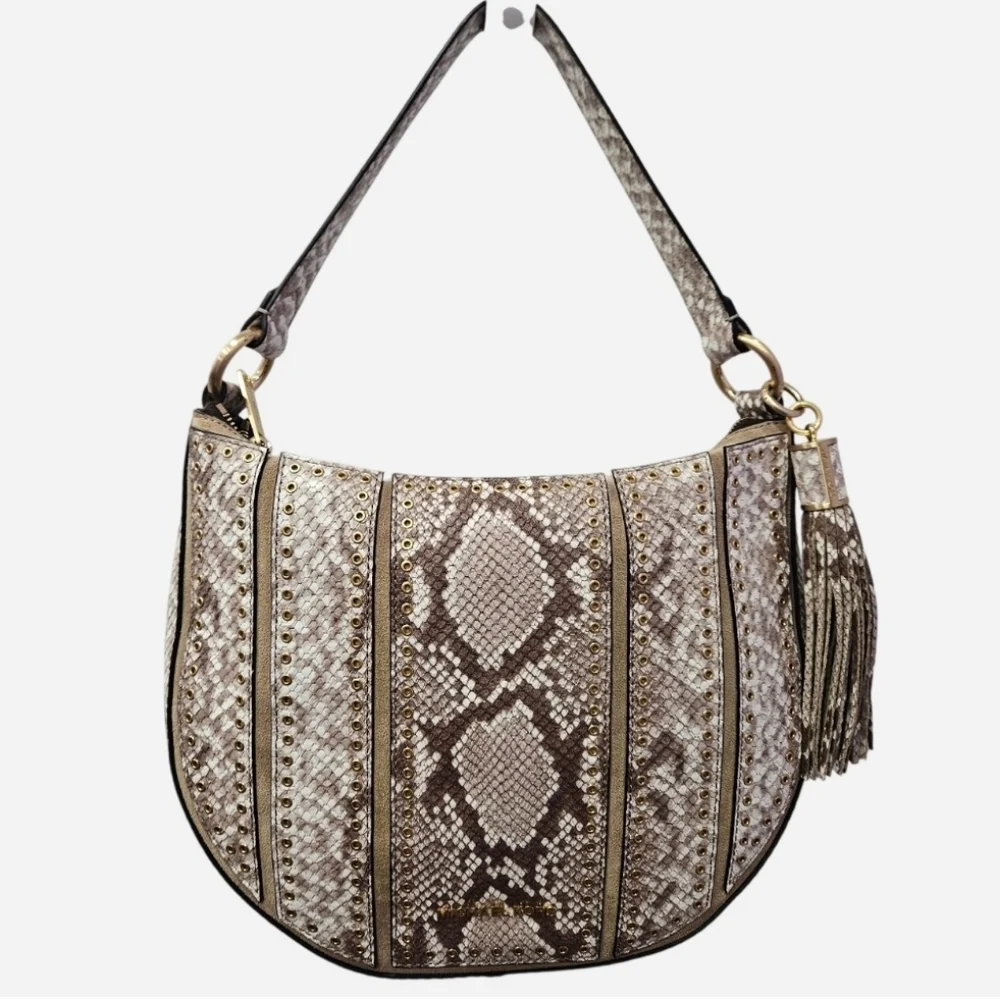 Michael Kors Snake Print Shoulder/Crossbody Bag with Tassel - Like NEW